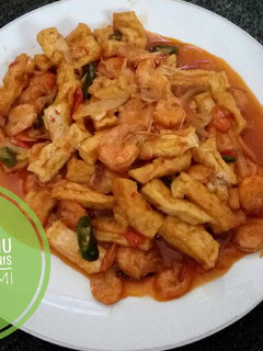 Foto resep Udang Tahu Pedas Asam Manis