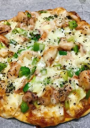Hình của món Pizza nhân hải sản.