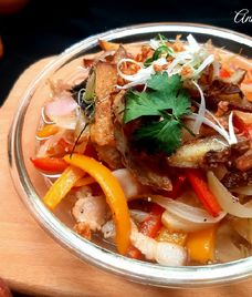 thịt ba chỉ xào rau củ