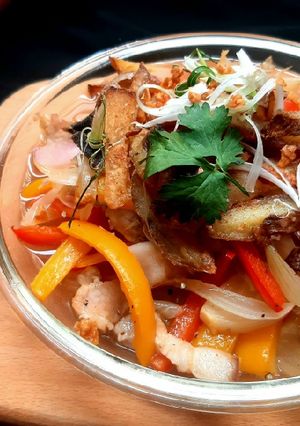 Hình của món Rau củ xào thịt và khoai tây.