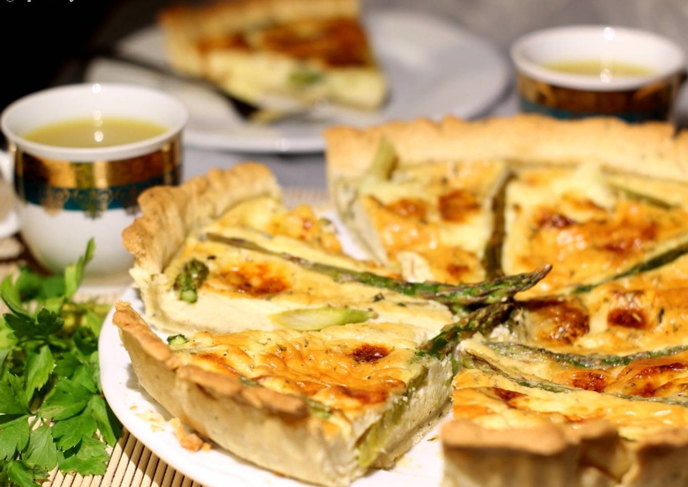 Tarta de Brie y Espárragos Trigueros al estilo Borgoña