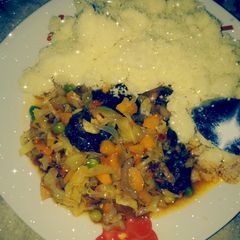 Couscous with vegetables sauce A picture of Couscous with vegetables sauce.