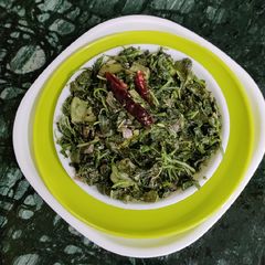 A picture of Green Amaranthus, Ridge gourd Fry.