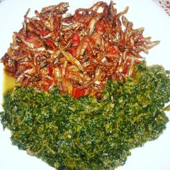 A picture of Fried Omena With Kienyeji.