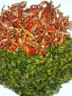 A picture of Fried Omena With Kienyeji.
