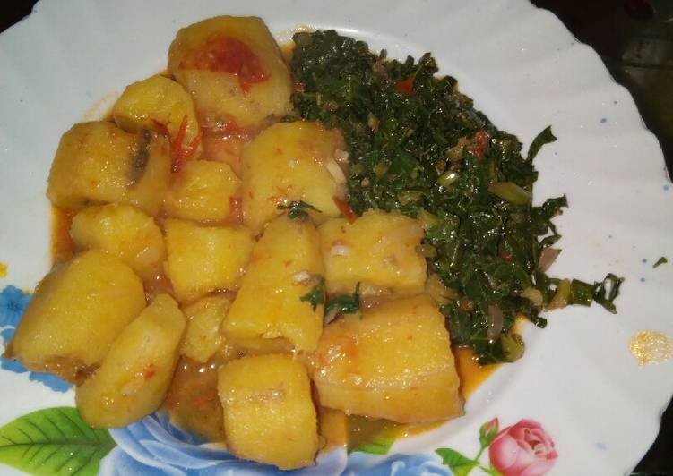 Fried matoke with kales #festivecontestkakamega #Authormarathon