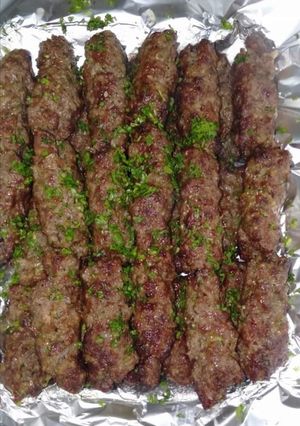 A picture of Grilled Kofta on Charcoal.