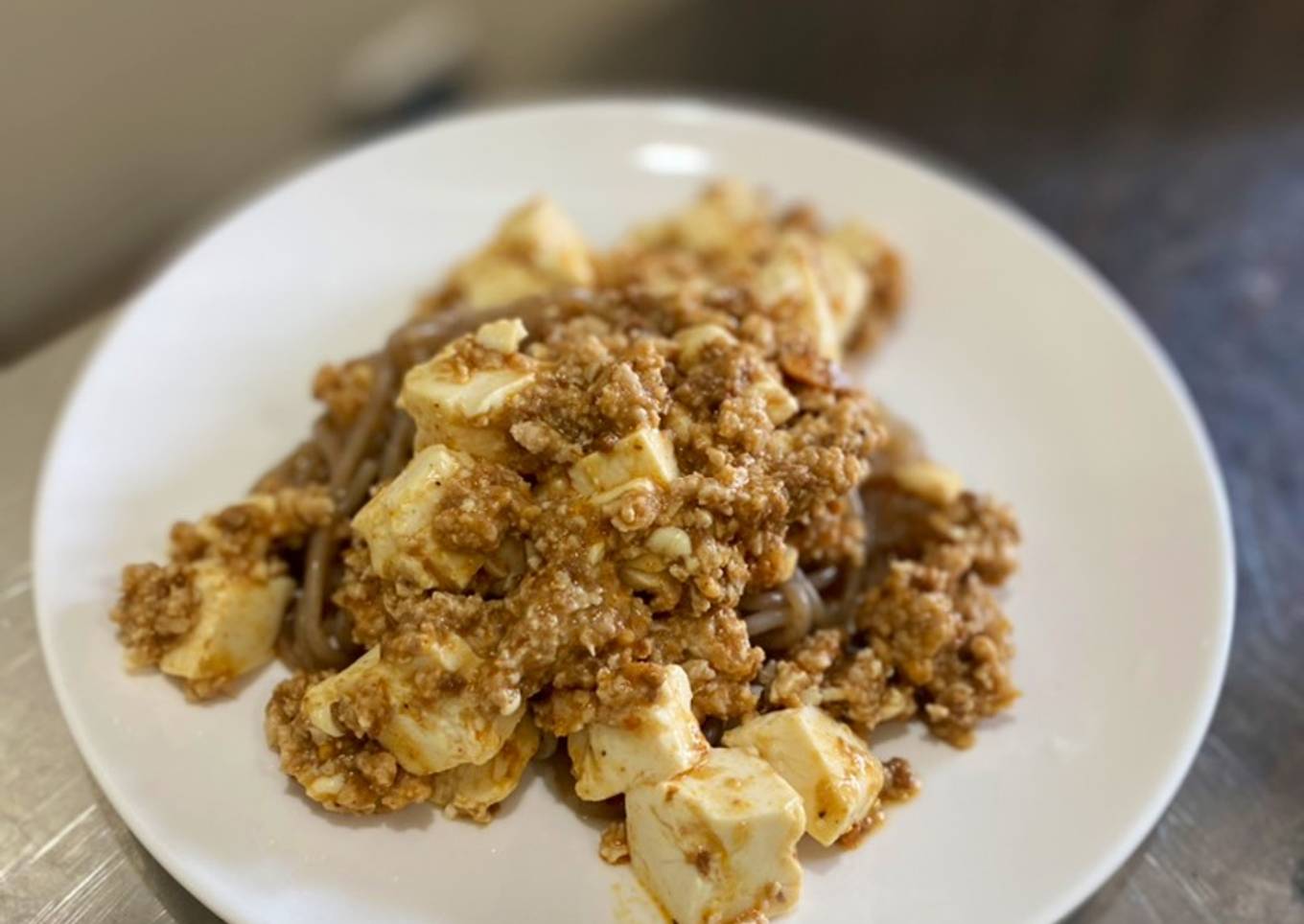 Japanese style Mabo tofu with Shirataki noodles