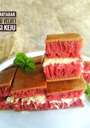 Foto resep Martabak Red Velvet isi Keju (no resting)