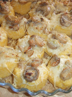 Una foto de Medallones de polenta con champiñones al Emmental
