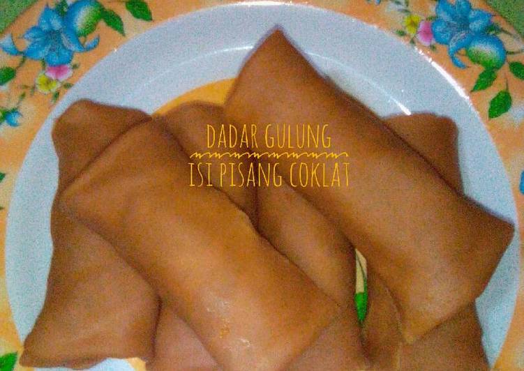 Dadar Gulung Isi Pisang Coklat