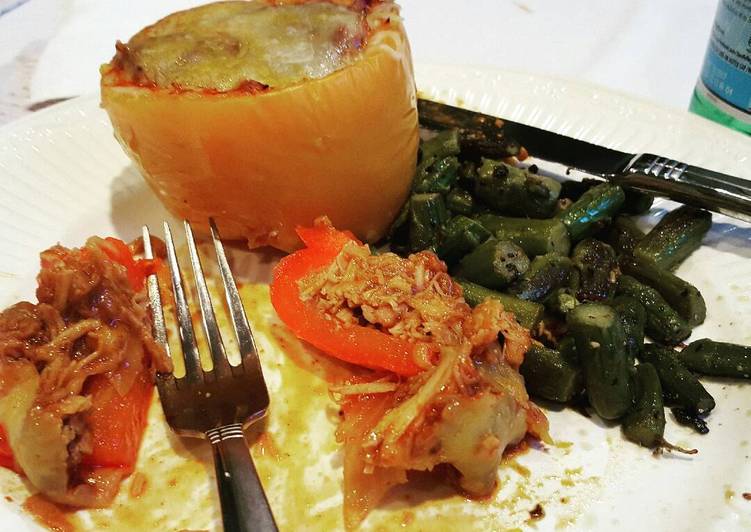 Recipe: Yummy Enchilada-stuffed peppers