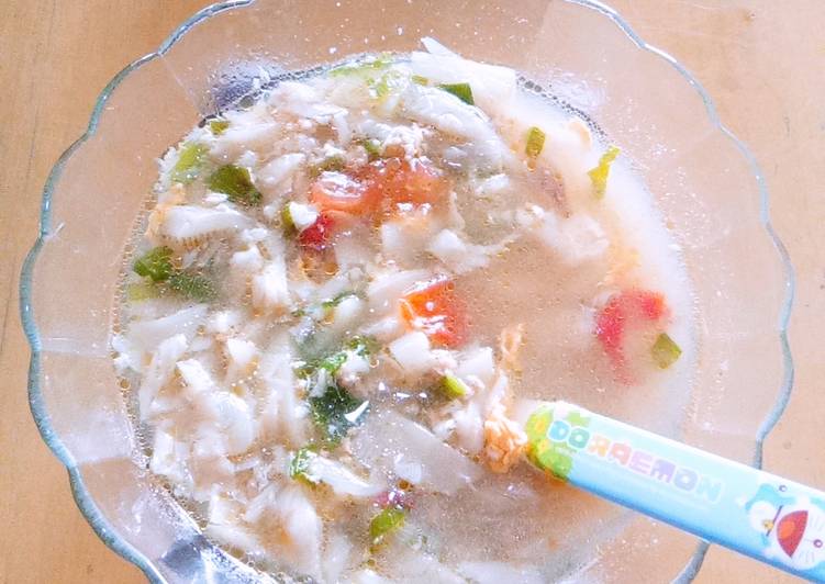 Resep Mpasi 1y+ soup telur jamur tiram yang praktis