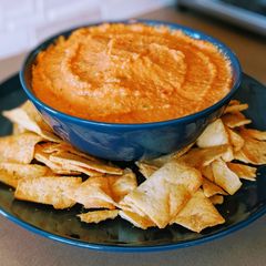 A picture of Roasted Red Pepper Garlic Hummus.