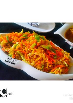 A picture of Carrot jollop rice by salma.s.Adam (ful@rny"ss kitchen).