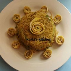 A picture of Egg fried rice.