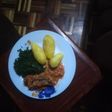 Fish fillet coconut served with deep fried potatoes