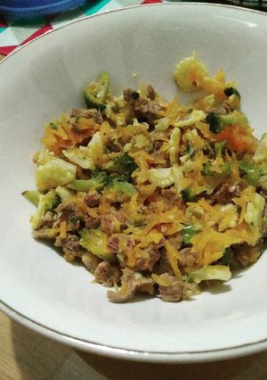 Foto resep MPASI Navid 9m+: Capcay daging