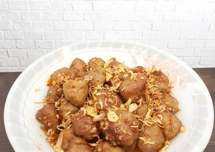 Langkah Mudah untuk mengolah Bakso Daging Homemade Tumis Kecap yang nikmat
