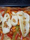 Pescado al horno con verduras