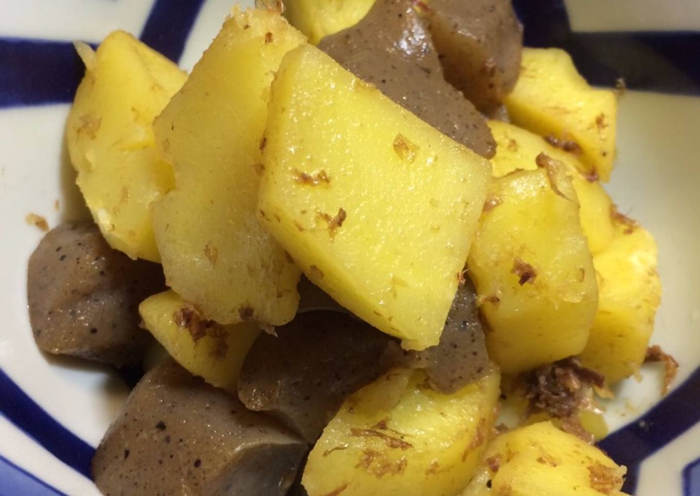 #4 Easy Japanese cooked dish with Potato and Dried Bonito Flakes