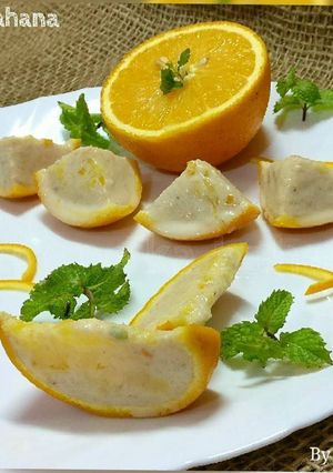 A picture of Orange Kulfi Shells.