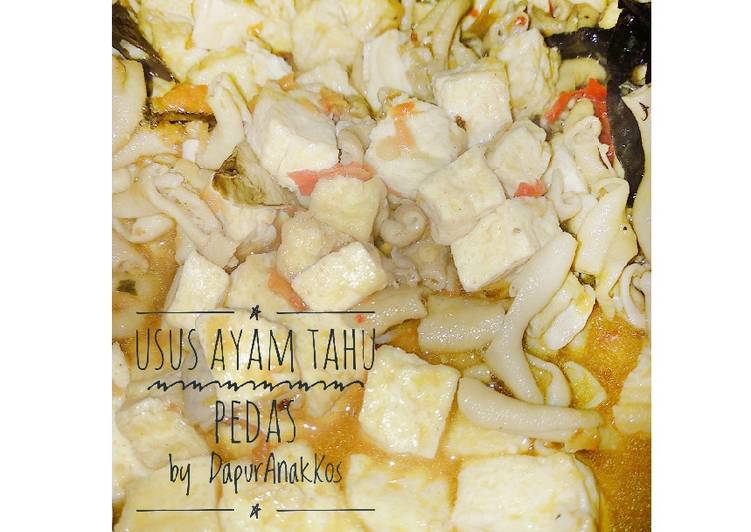 Usus ayam tahu pedas