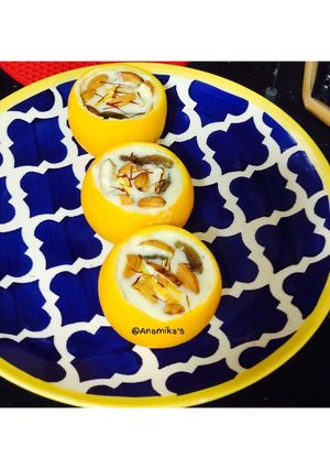 A picture of ORANGE 🍊 Malai-Rabdi Bowls: Without Condensed Milk 😋.