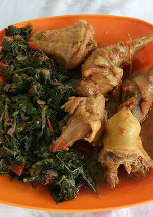 A picture of Chicken Stew with Kales.