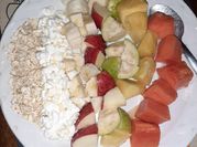 Una foto de queso cottage