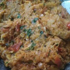 Brinjal ka bartha A picture of Brinjal ka bartha.