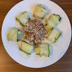 A picture of Zucchini parcels with SPICY chipotle turkey mince for Jamo.
