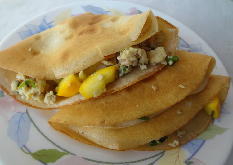 How to Make Homemade Whole wheat Savory Crepes with Egg Filling