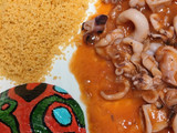 Calamares en salsa americana con cuscús