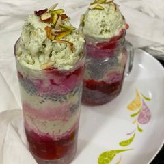 A picture of Pista kulfi faloda/ very yummy cold dessert / summer special.