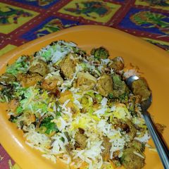 A picture of Soya Chunks Biryani.