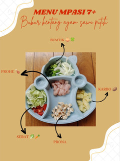 Foto resep MPASI 7+ "Bubur kentang ayam sawi putih"