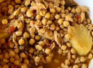 Una foto de Bacalao con garbanzos