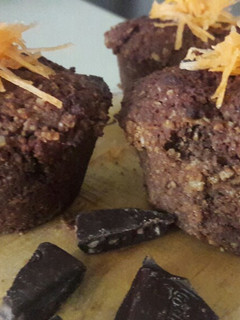Una foto de Chocomuffins veganos con zanahoria (glutenfree-sugarfree)