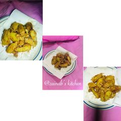 A picture of Fried sweet potato in egg🍽.