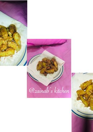 A picture of Fried sweet potato in egg🍽.