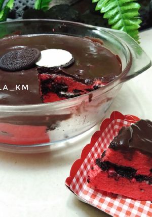 Foto resep Dessert Box Puding Red Velvet Oreo
