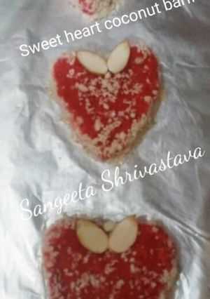 A picture of Sweet heart cocunut barfi.