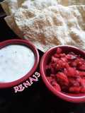 Ινδικά ντιπ για παπαντόμ (Raita and onion chutney)