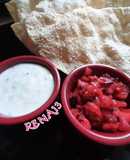 Ινδικά ντιπ για παπαντόμ (Raita and onion chutney)