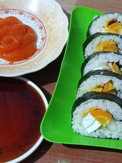 Foto resep Gimbap salted egg aka. nasi gulung telur asin