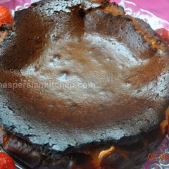 A picture of A Beautiful Burnt Cheesecake.