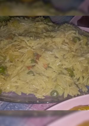 صورة لوصفة رز بالخضار سهل ولذيذ 😍