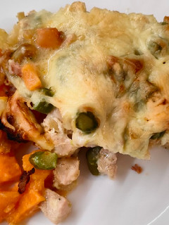 Spárgás-édesburgonyás csirke recept fotója