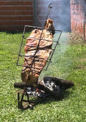 Una foto de Costillar de vaca a las llamas